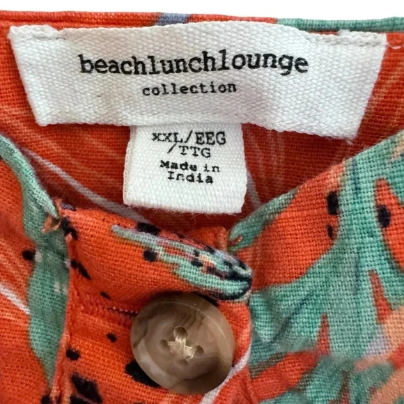 Beachlunchlounge Tropical Mini Dress Braided Straps Colorful Button Front XXL - Picture 12 of 14